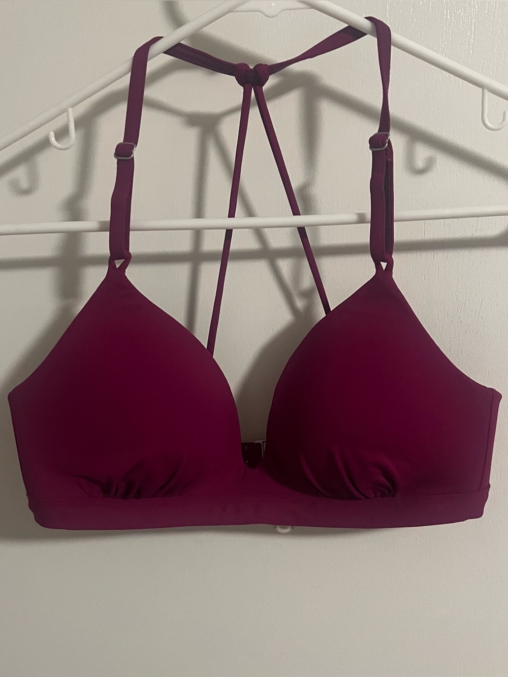Athleta Aqualuxe Molded Cup Bikini Top - Deep Wine Burgandy (Size Small)
